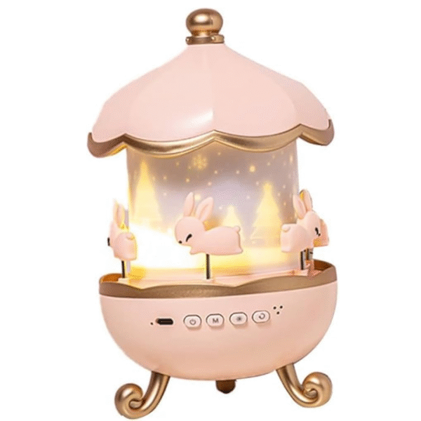 Rabbits Star Projector Night Light, 6 Set Films Rotating LED Lamp, USB Cable, Rotate Rabbits Night Light