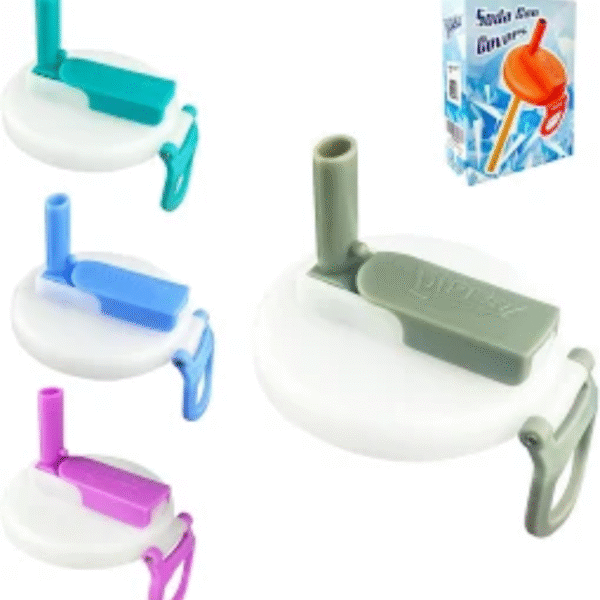 Straws Soda Can Covers Compact Portable with Straw for Travel Hiking Camping Green