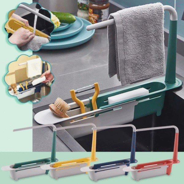 Kitchen Sink Organizer with Towel Rack