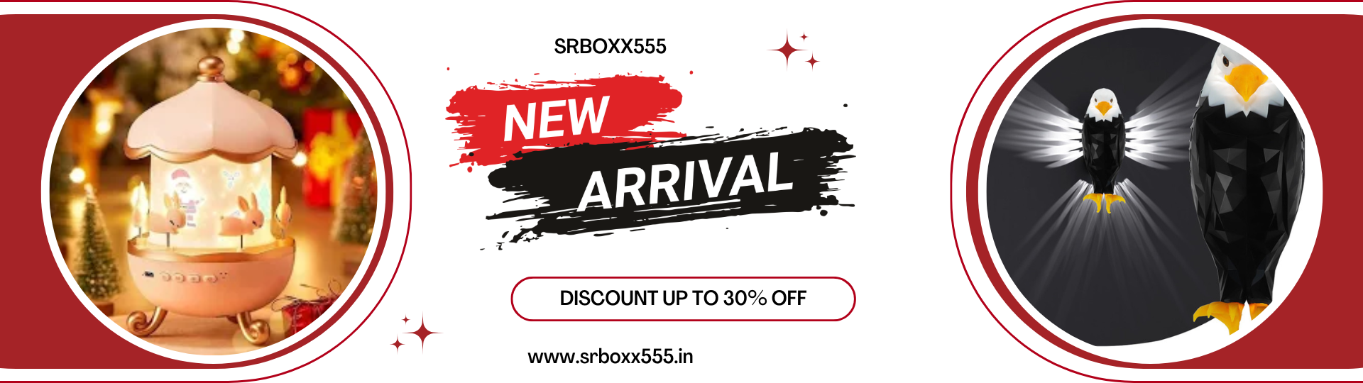 White and Red Modern New Arrival Fashion Email Header (1920 x 540 px)